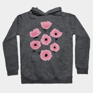 Mauve Abstract Poppies Hoodie